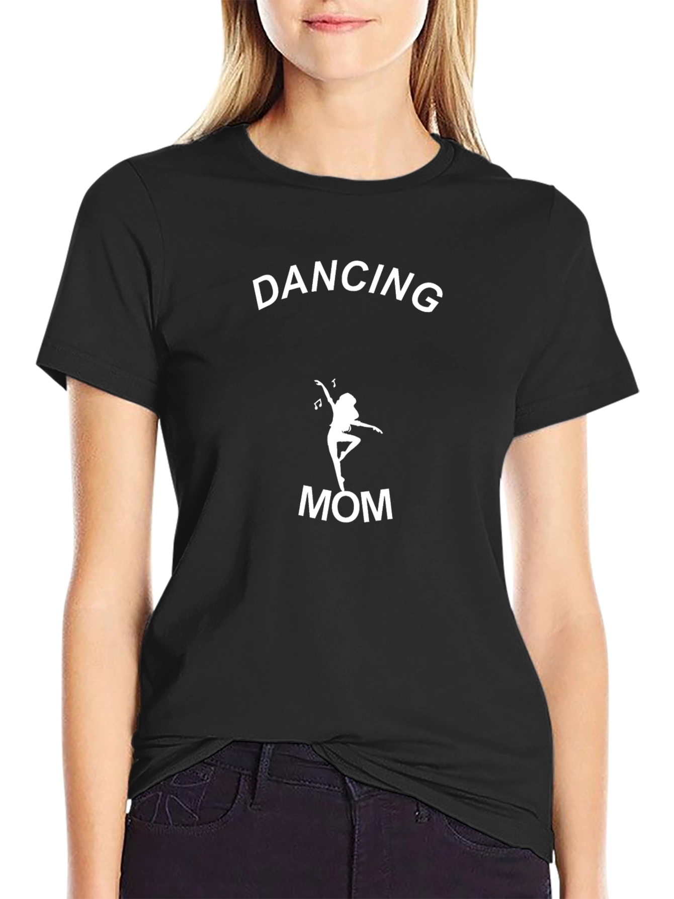 Dancing Mom Graphic Tee - Black Cotton Comfort