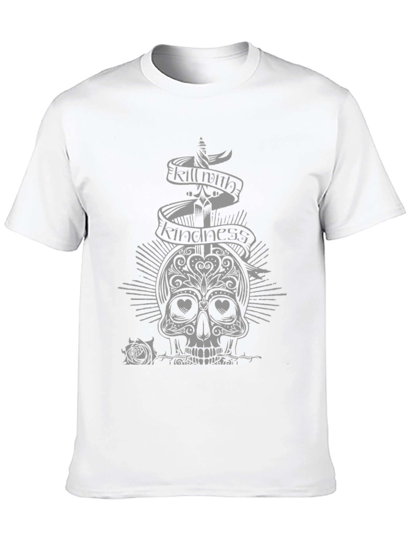 Kill with Kindness Skull Graphic T-Shirt