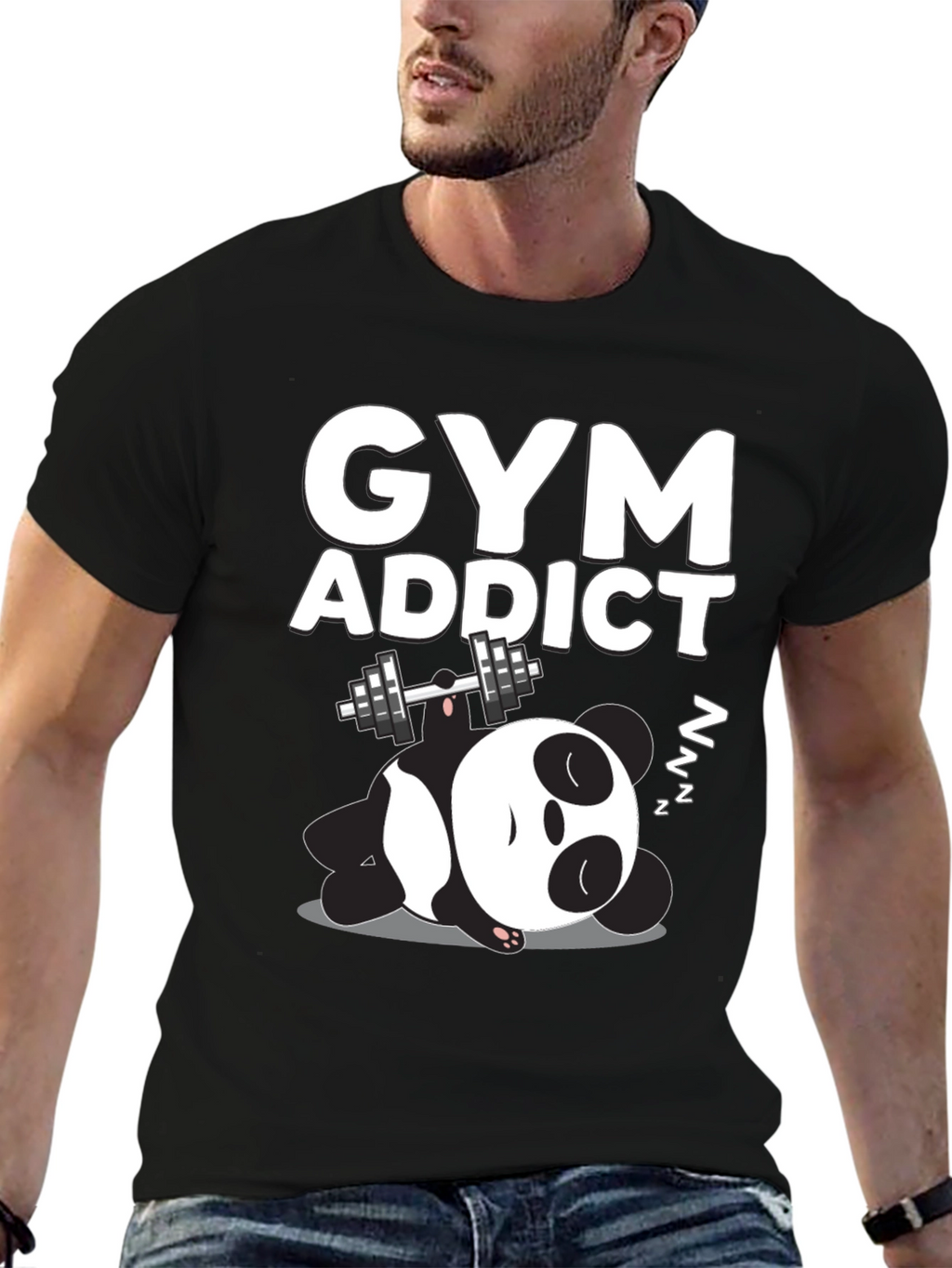 Gym Addict Panda Graphic Tee