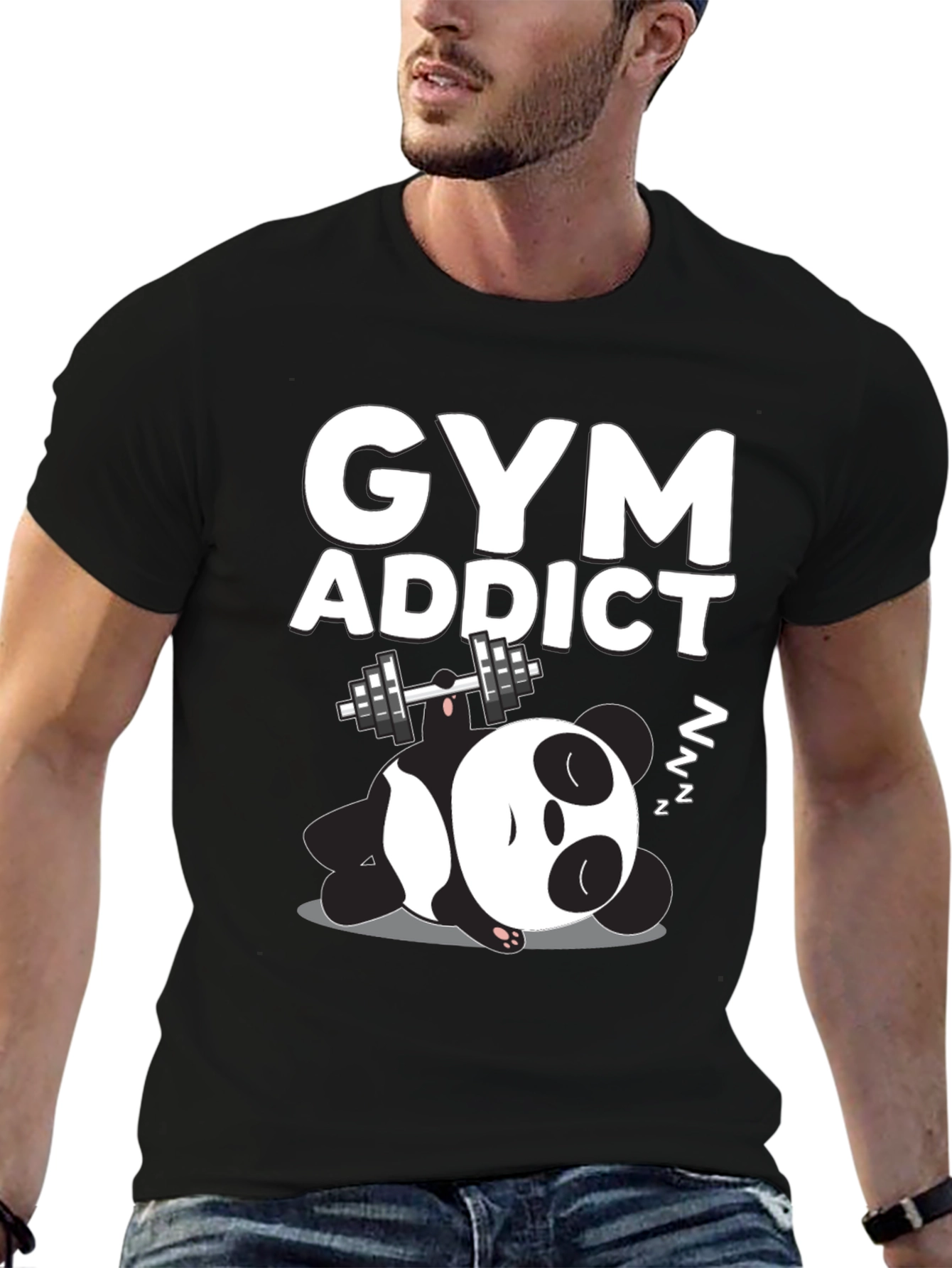 Gym Addict Panda Graphic Tee