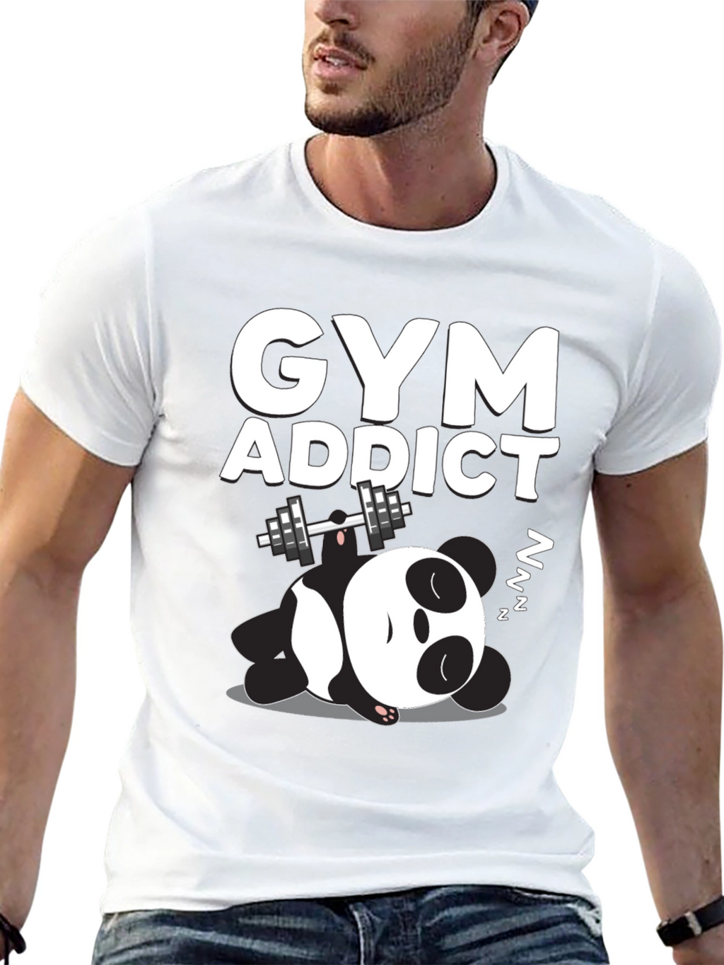 Gym Addict Panda Graphic Tee