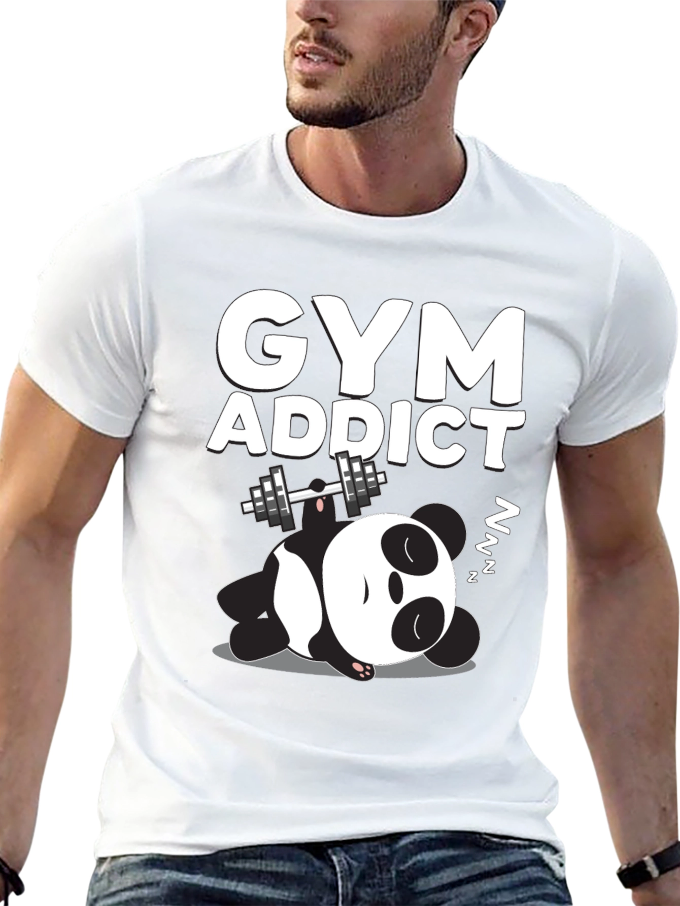 Gym Addict Panda Graphic Tee
