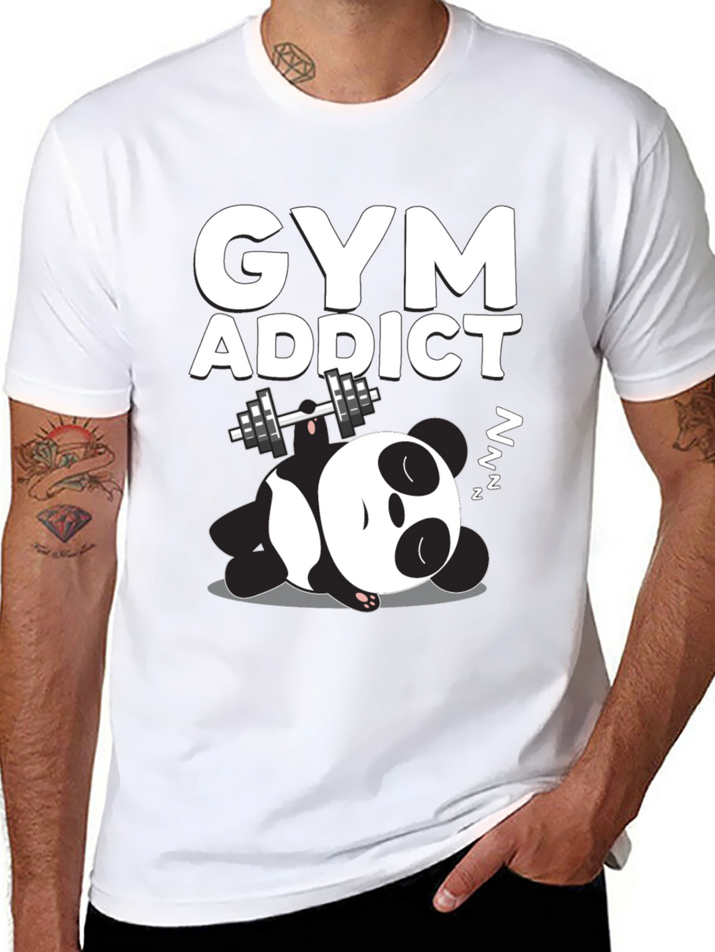 Gym Addict Panda Graphic Tee