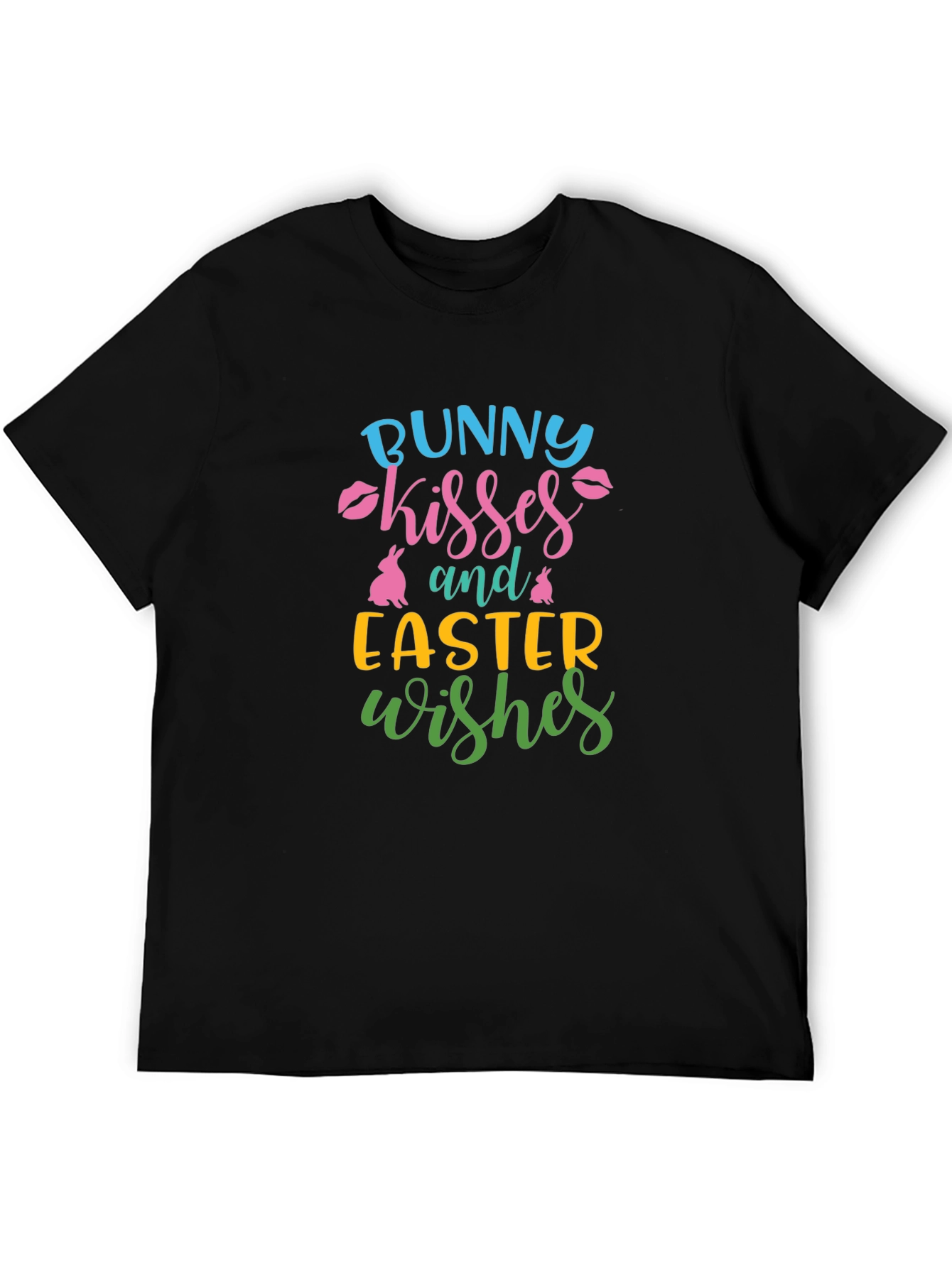 Bunny Kisses Easter Wishes Graphic Tee