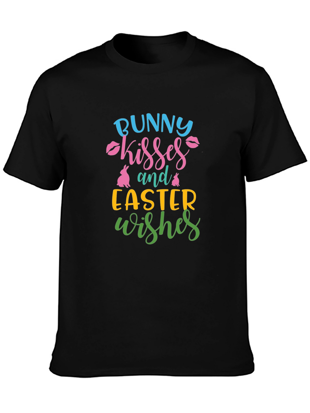 Bunny Kisses Easter Wishes Graphic Tee