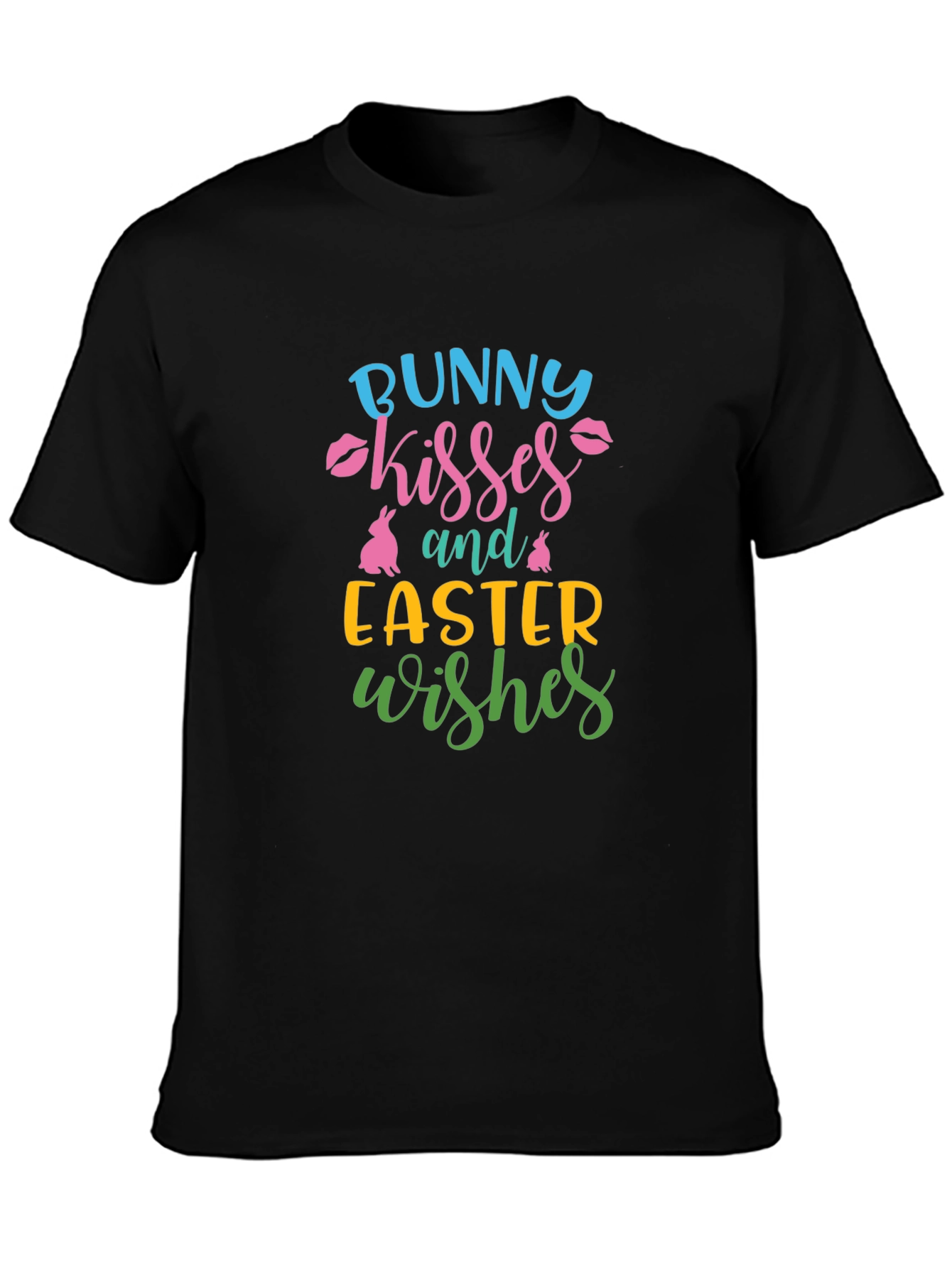 Bunny Kisses Easter Wishes Graphic Tee