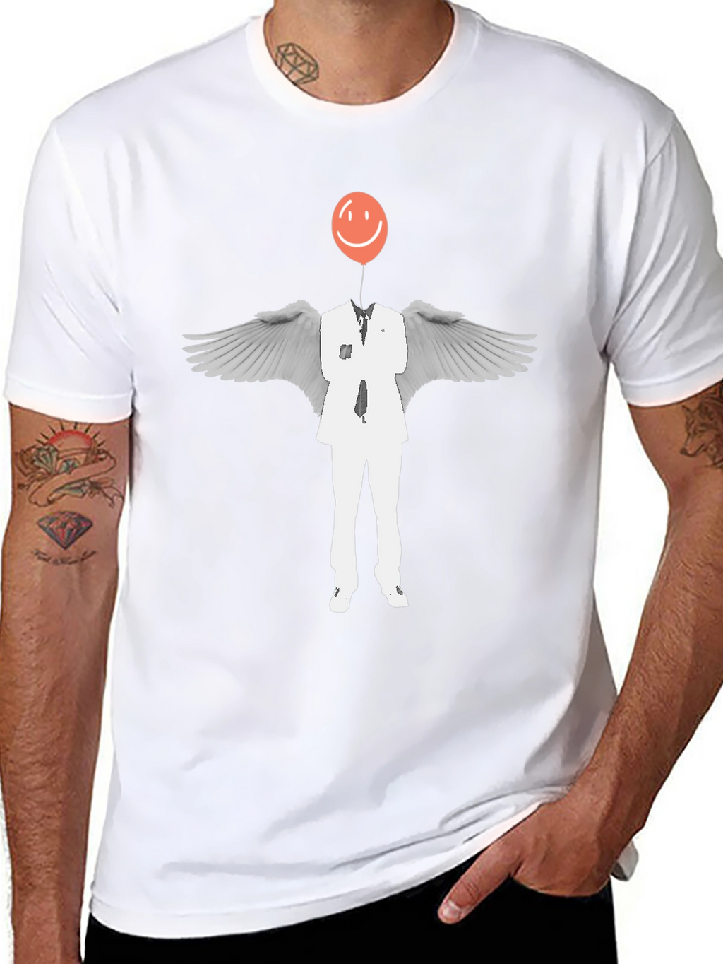 Whimsical Angel Balloon Head T-Shirt