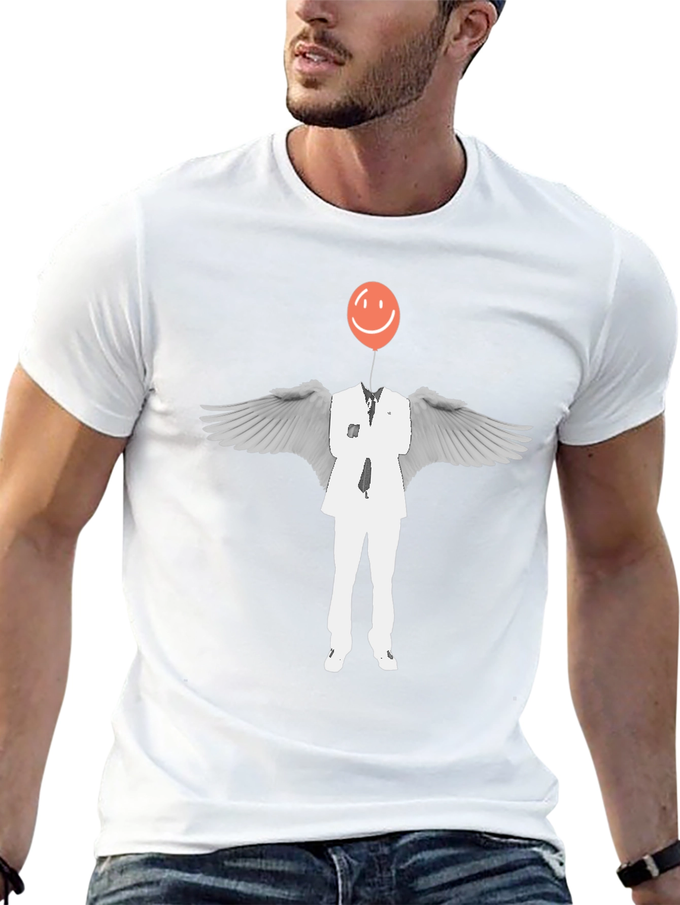 Whimsical Angel Balloon Head T-Shirt