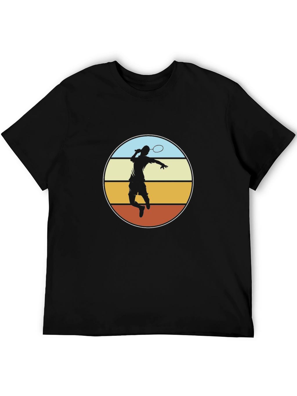 Badminton Player Graphic Tee - Retro Style Design