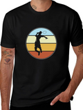 Badminton Player Graphic Tee - Retro Style Design