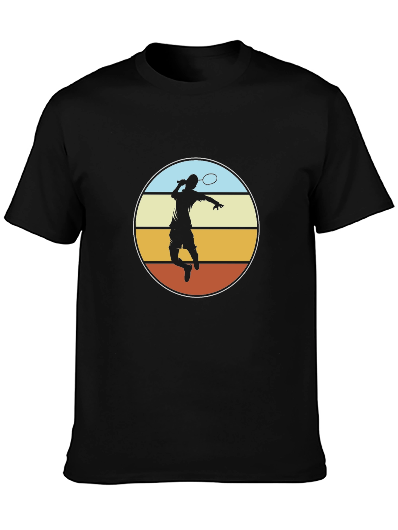 Badminton Player Graphic Tee - Retro Style Design