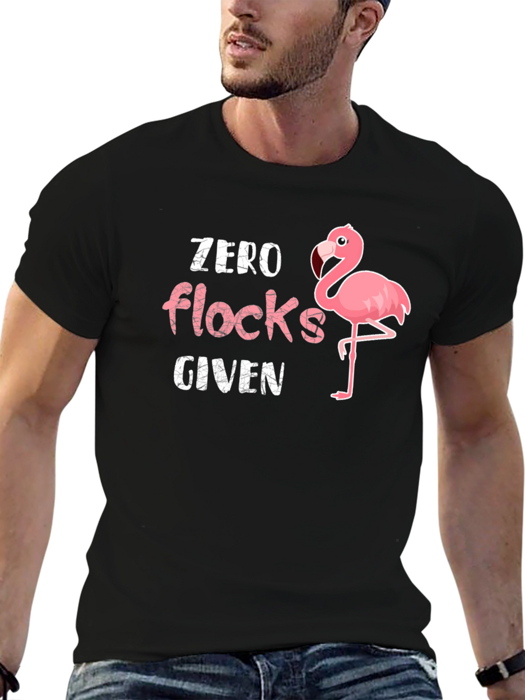 Zero Flocks Given Flamingo Graphic T-Shirt