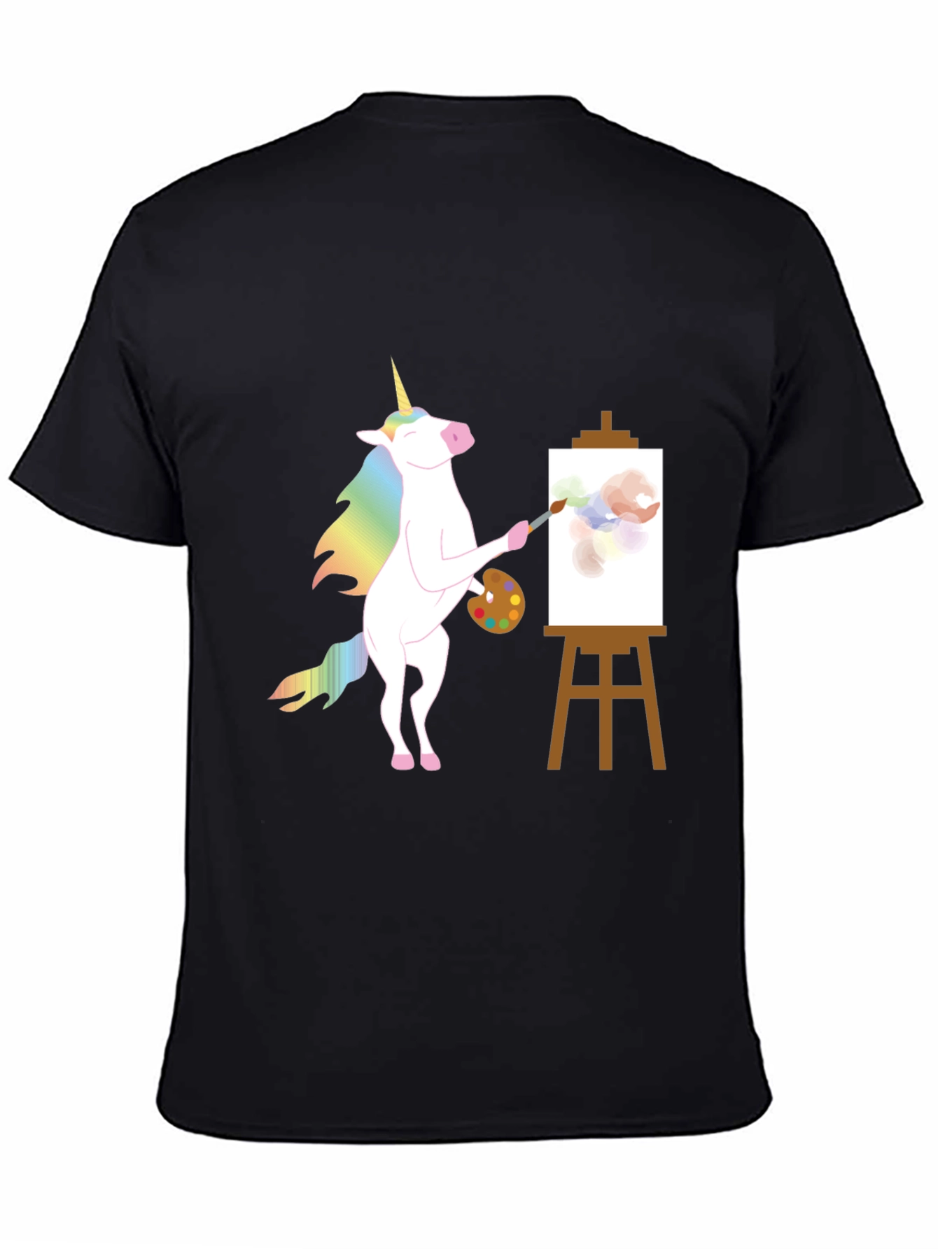 Unicorn Artist Graphic Tee - Mens Black T-Shirt