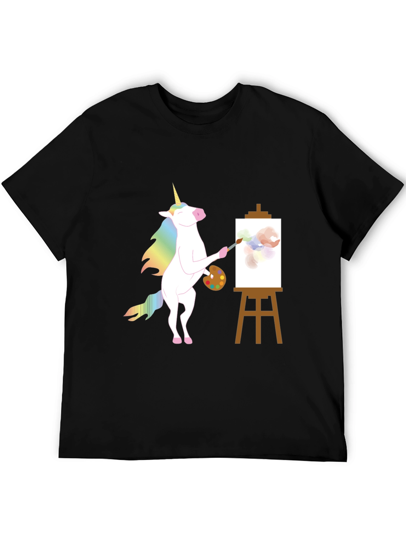 Unicorn Artist Graphic Tee - Mens Black T-Shirt