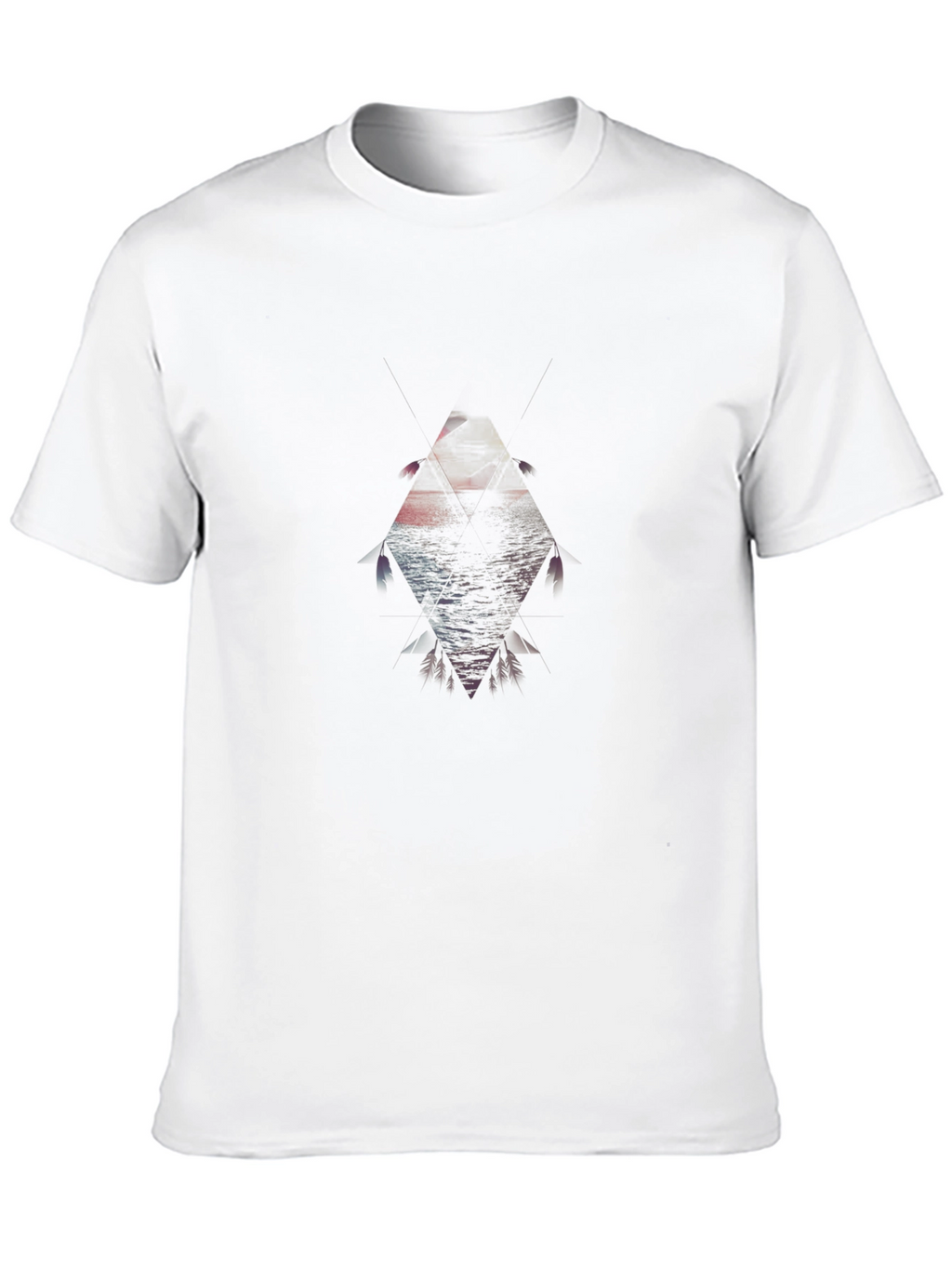 Geometric Fish Graphic Black T-Shirt
