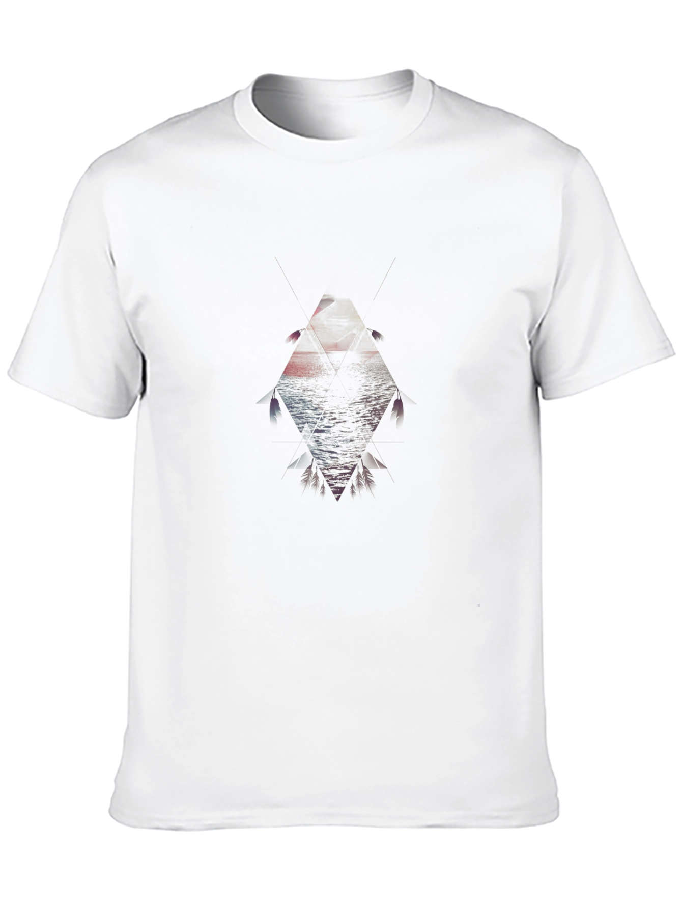 Geometric Fish Graphic Black T-Shirt