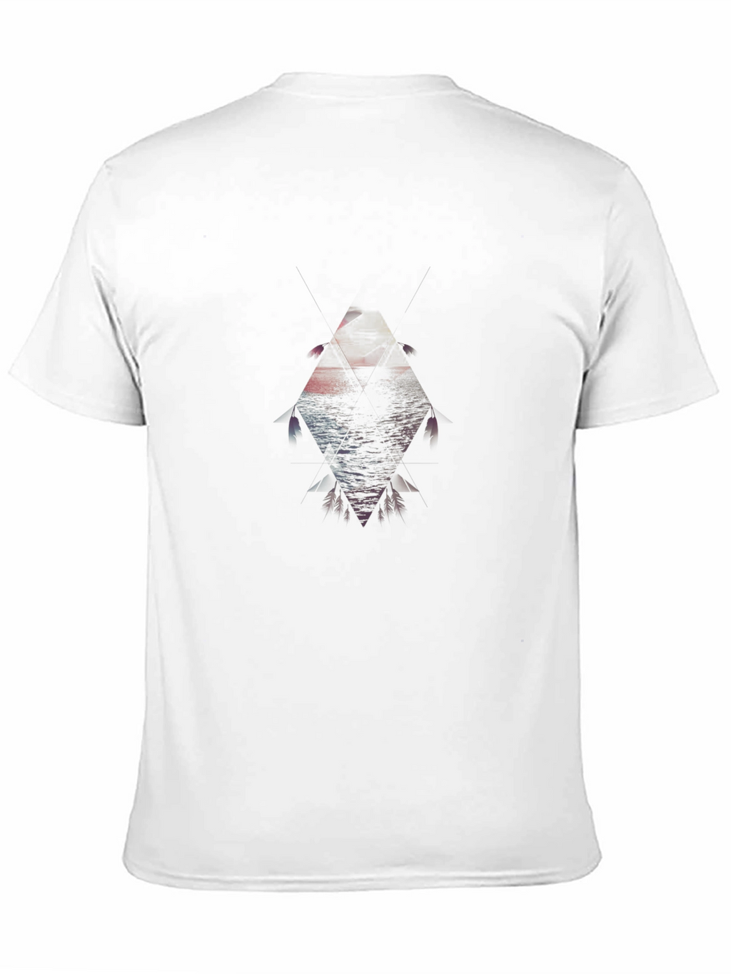 Geometric Fish Graphic Black T-Shirt