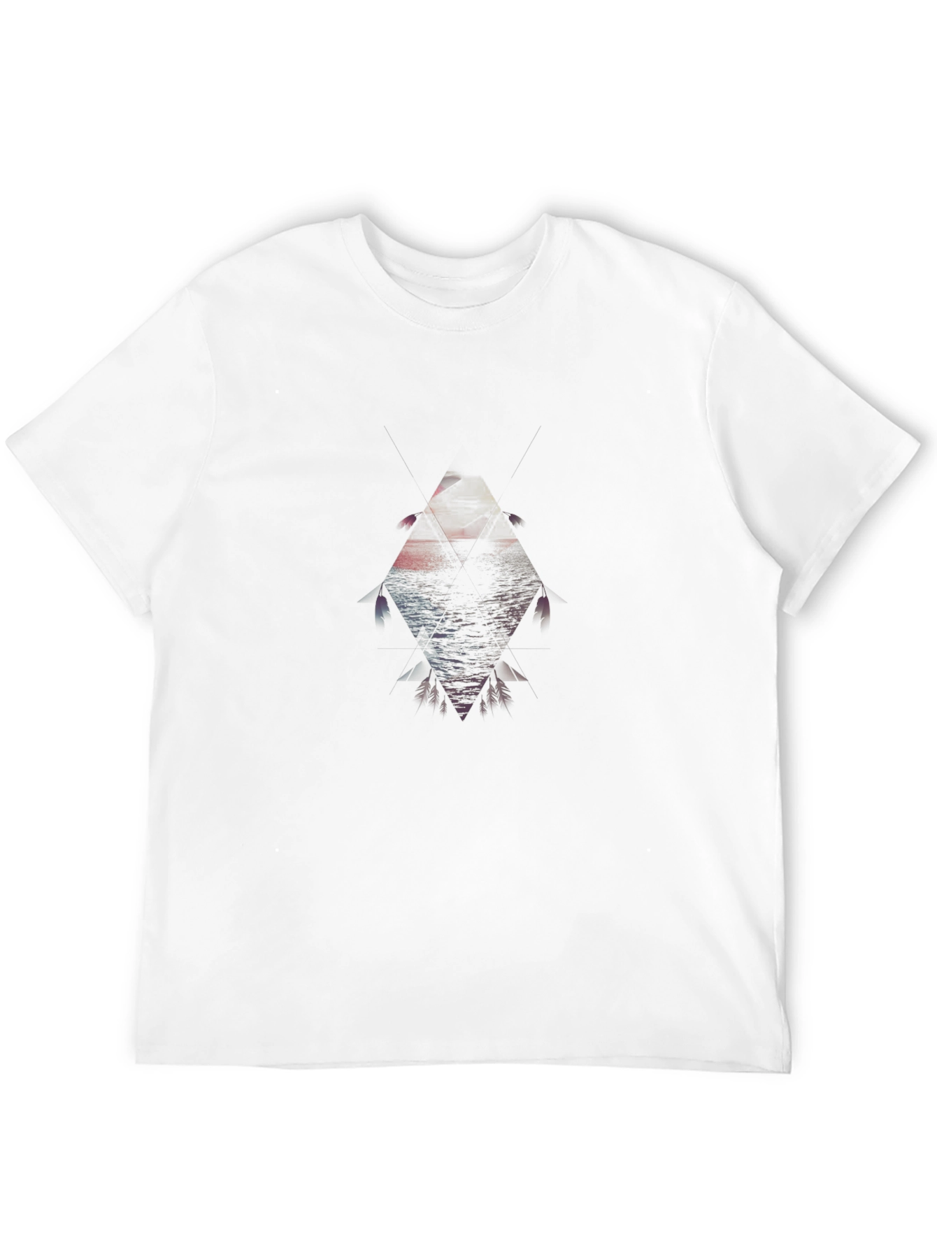 Geometric Fish Graphic Black T-Shirt