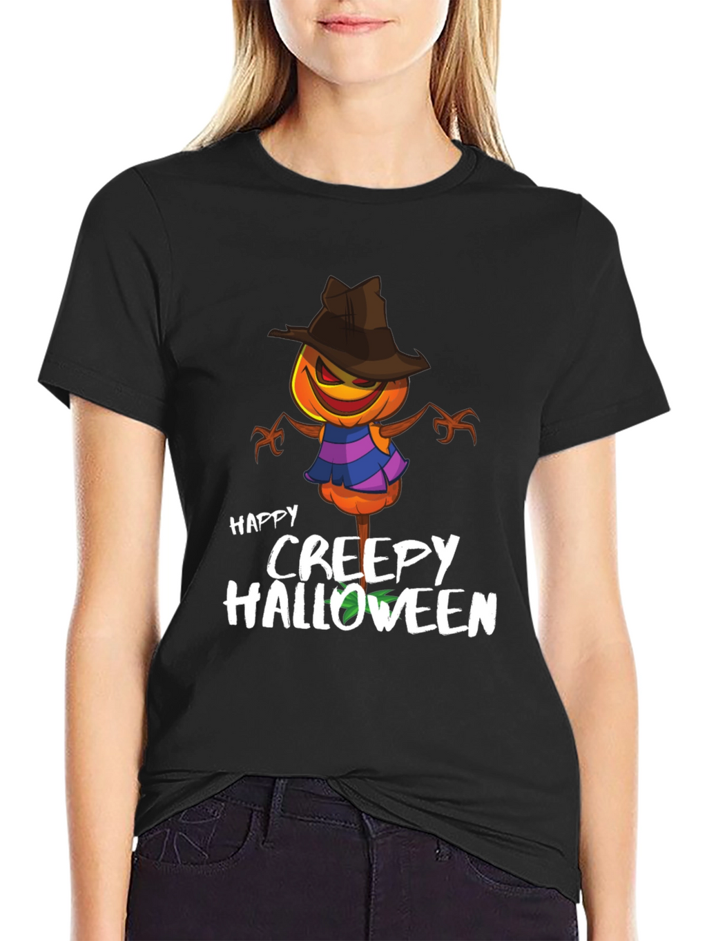 Creepy Halloween Pumpkin Head T-Shirt