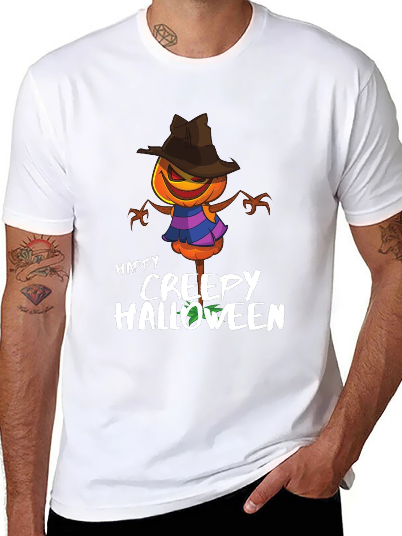 Creepy Halloween Pumpkin Head T-Shirt