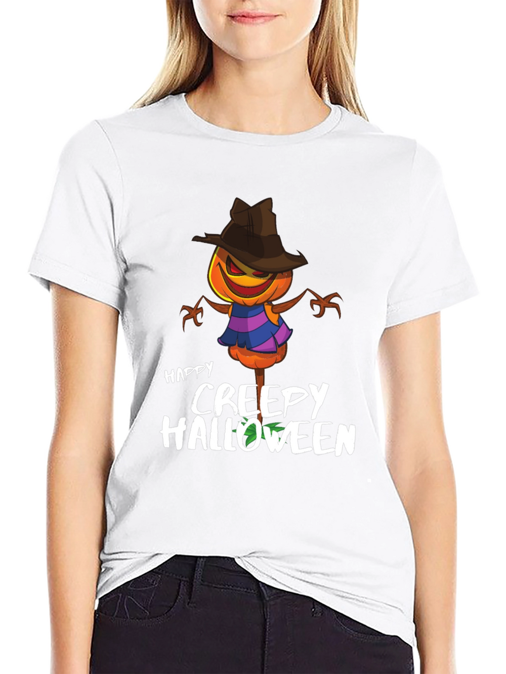 Creepy Halloween Pumpkin Head T-Shirt