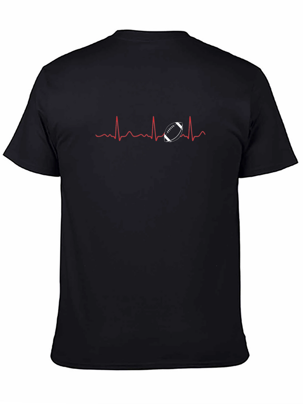 Football Heartbeat Graphic Tee - Black