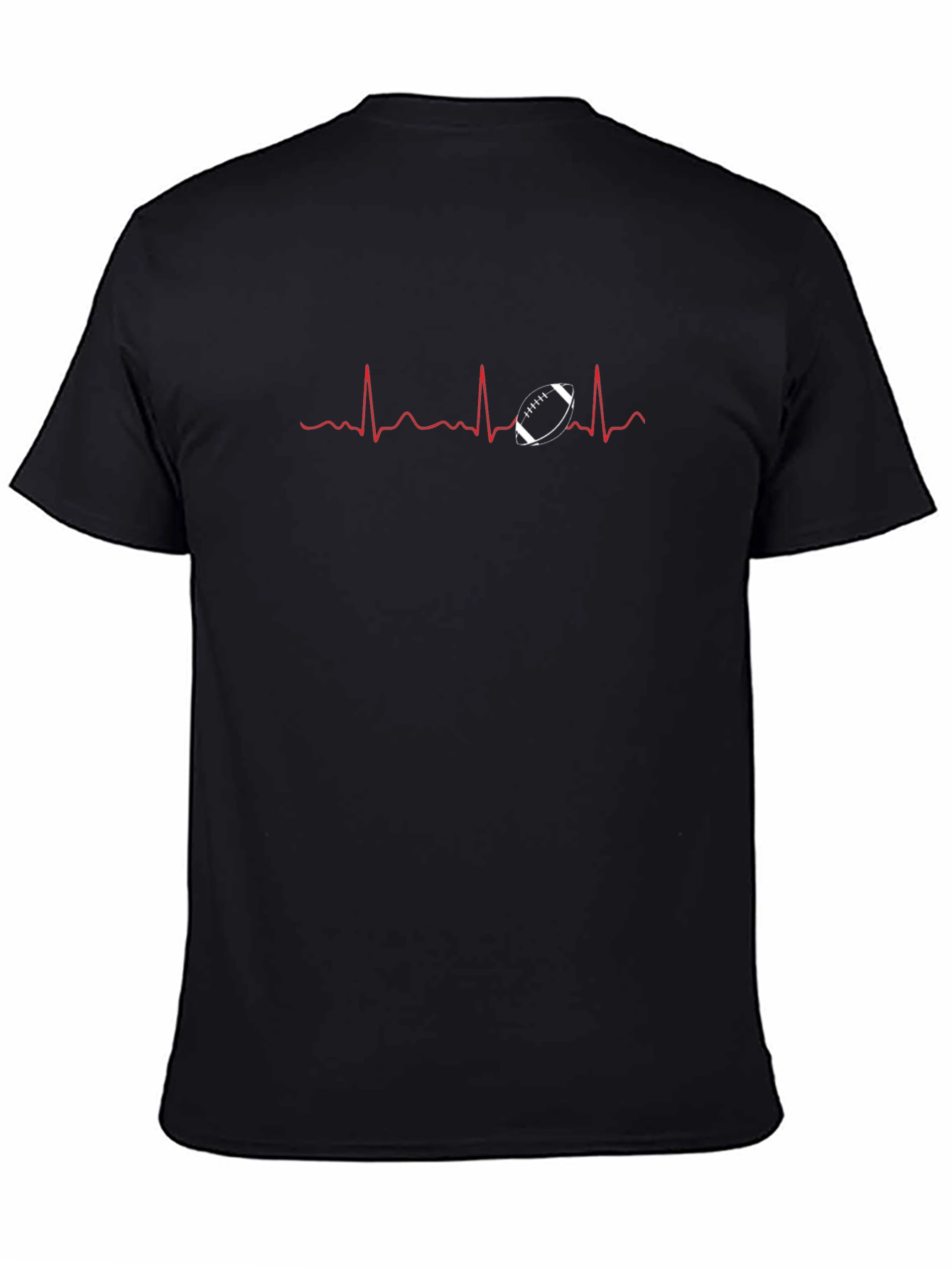 Football Heartbeat Graphic Tee - Black