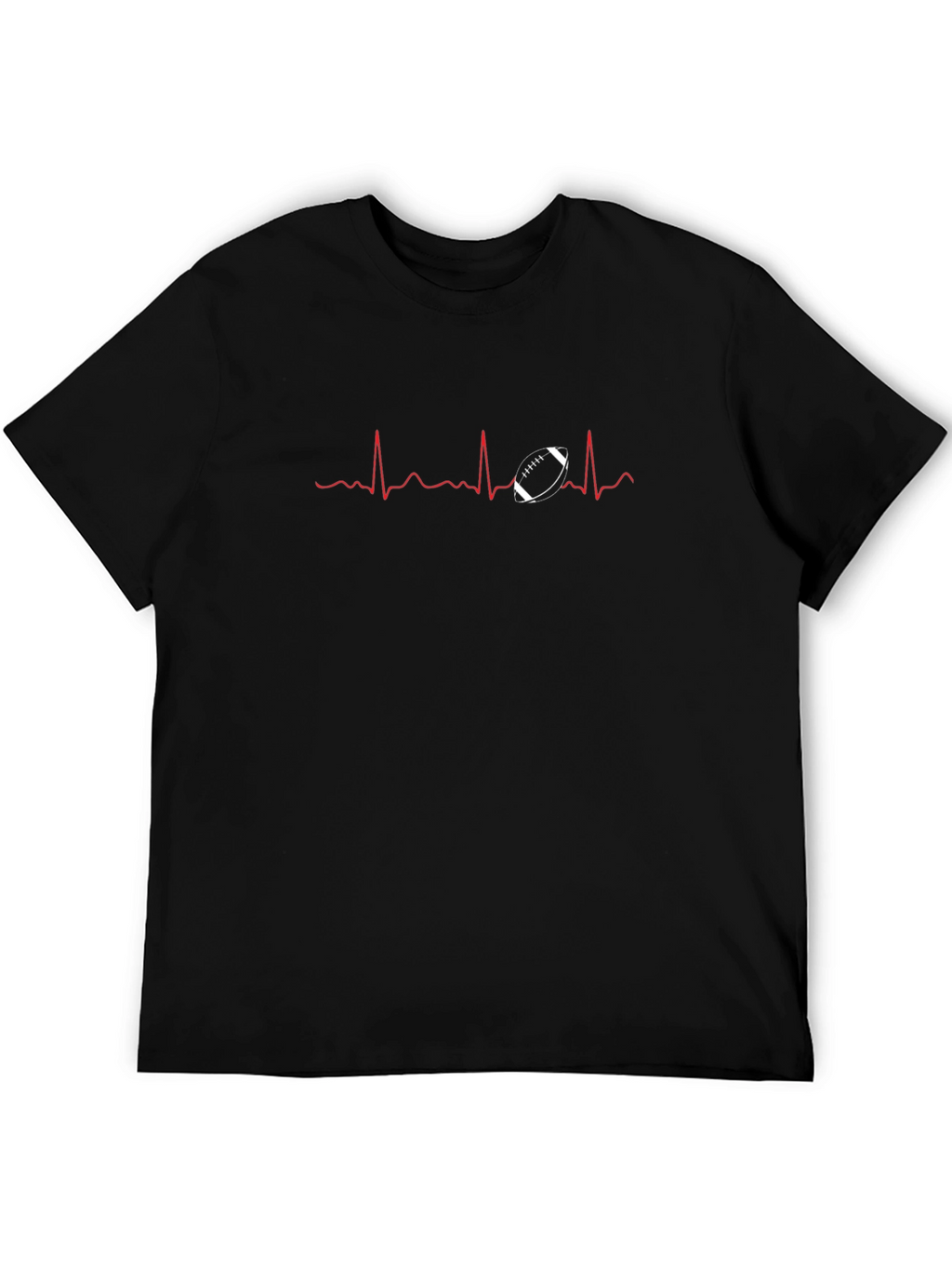 Football Heartbeat Graphic Tee - Black