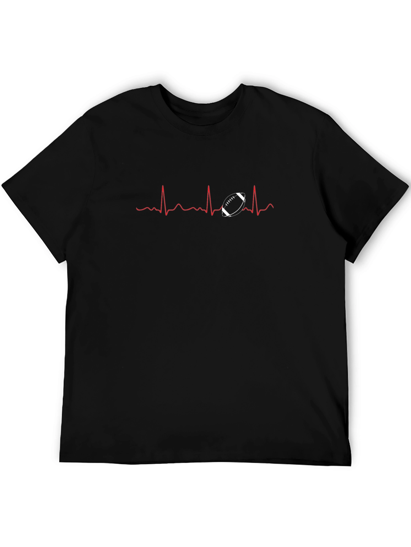 Football Heartbeat Graphic Tee - Black