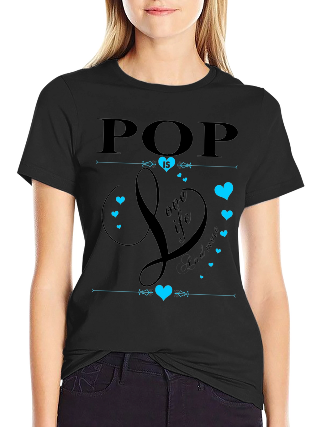 Pop is Love Black Graphic Tee