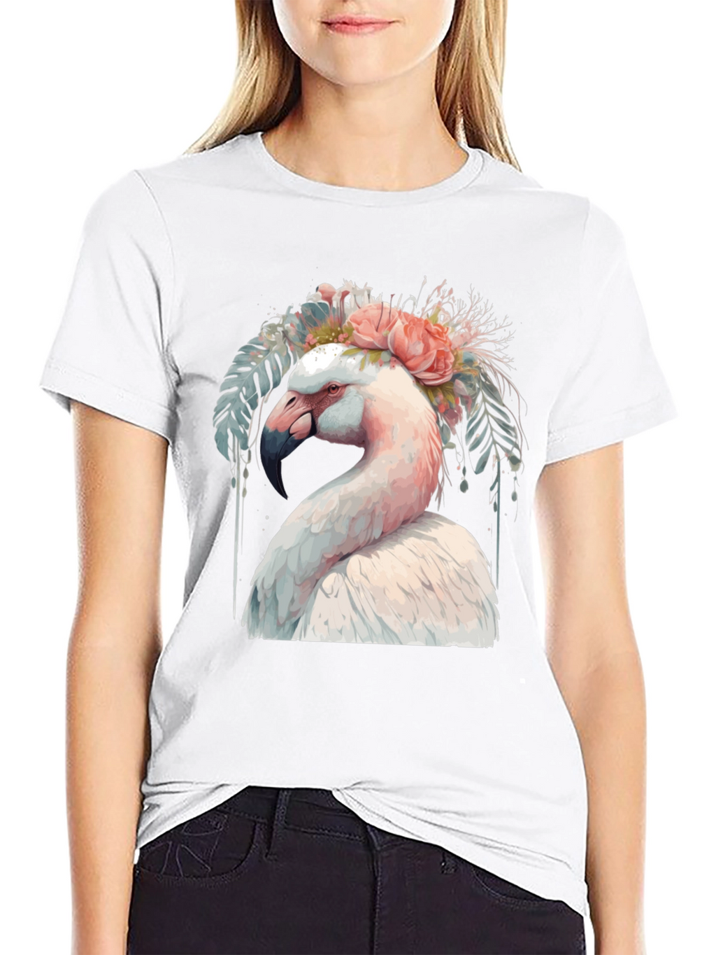 Flamingo Floral T-Shirt - Unique Graphic Tee