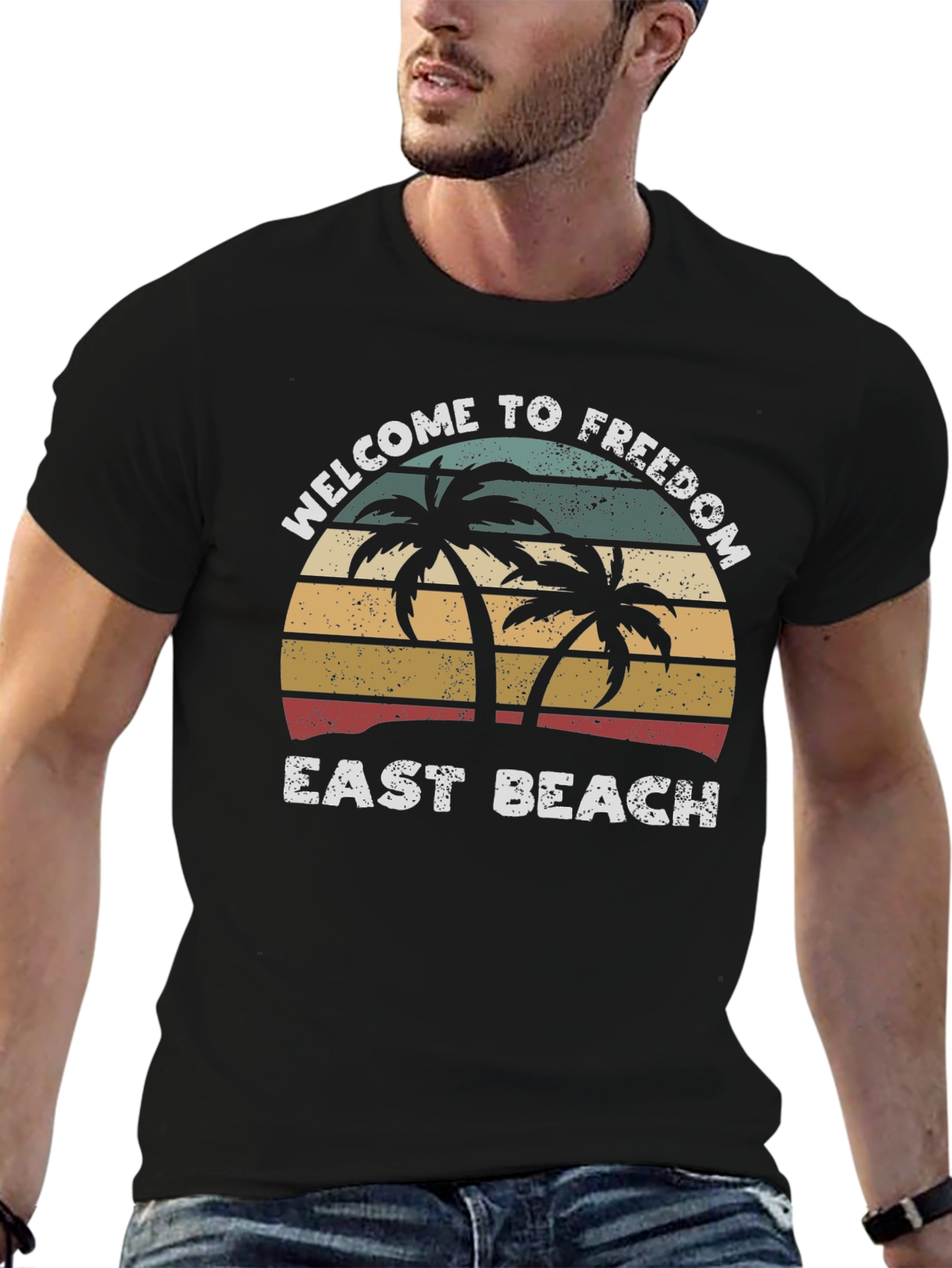 East Beach Welcome Graphic T-Shirt