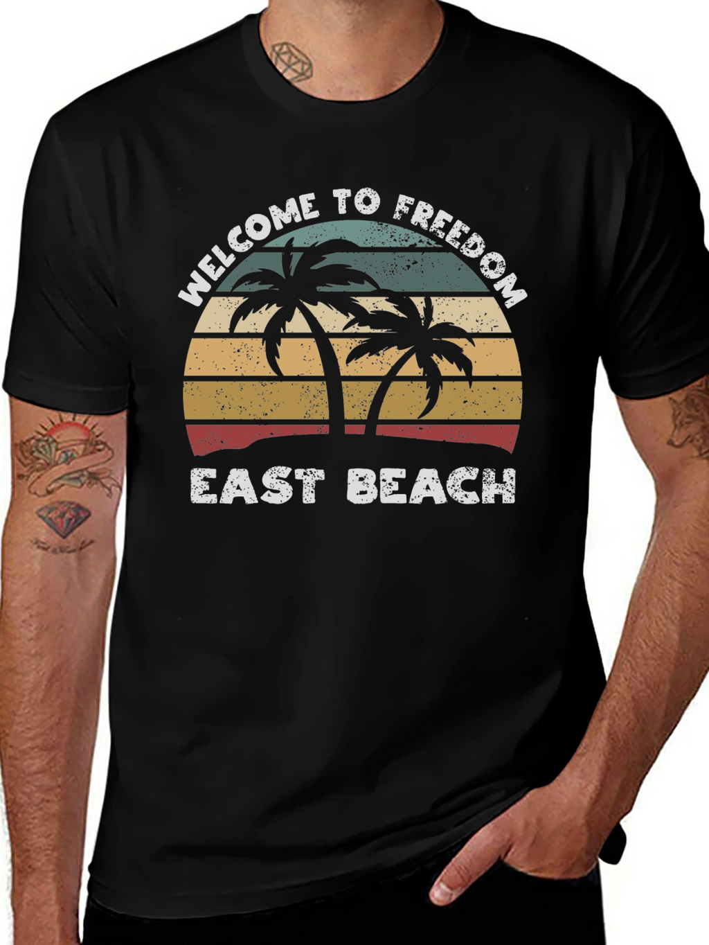 East Beach Welcome Graphic T-Shirt