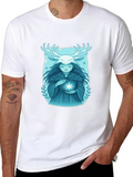 Mystical Forest Spirit Graphic Tee - Black