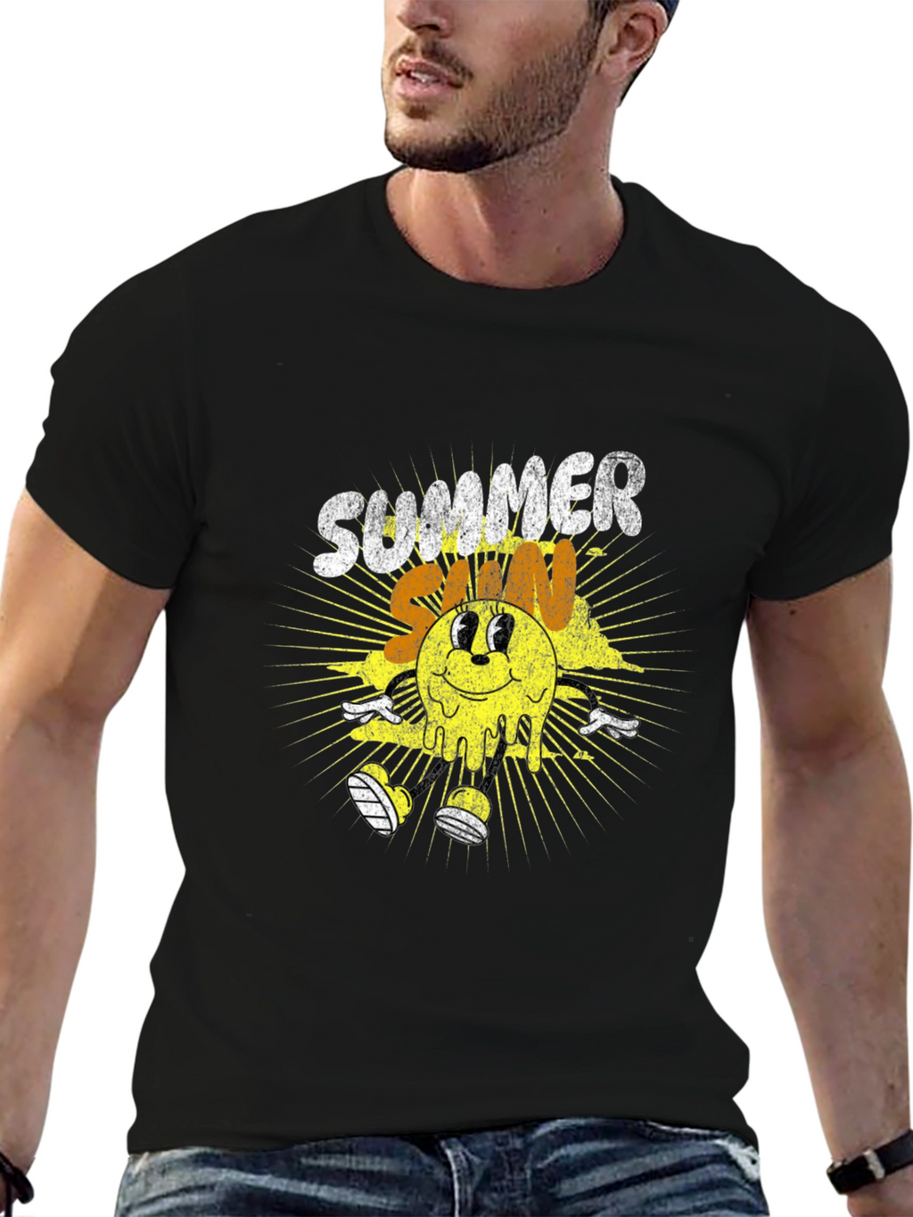 Summer Sun Graphic T-Shirt - Black Tee