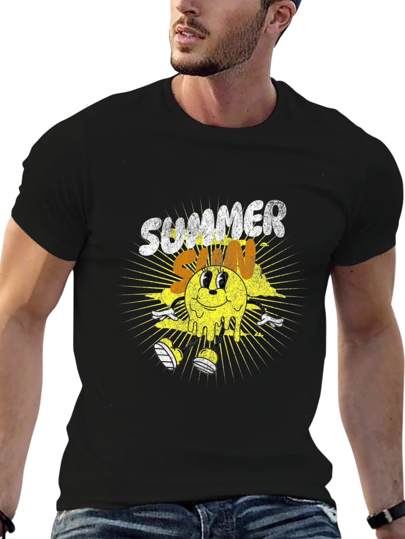 Summer Sun Graphic T-Shirt - Black Tee
