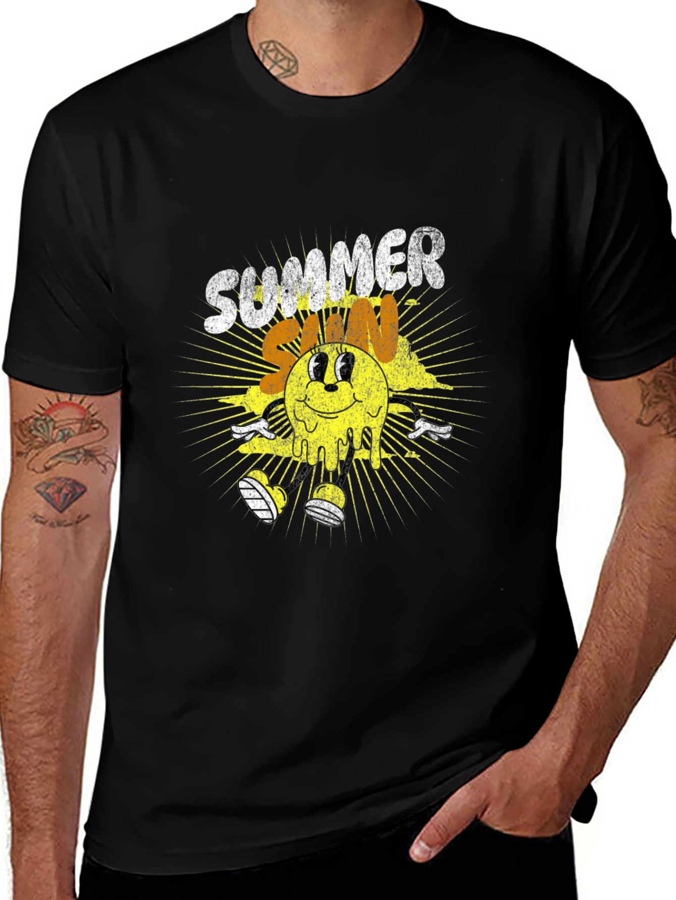 Summer Sun Graphic T-Shirt - Black Tee