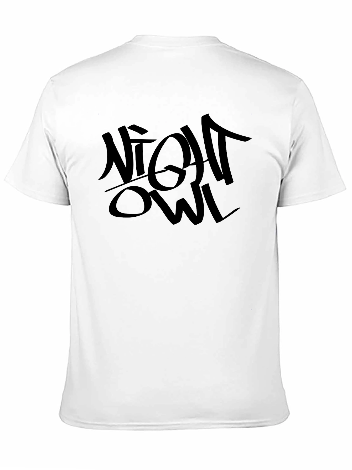 Night Owl Graphic Print Black T-Shirt