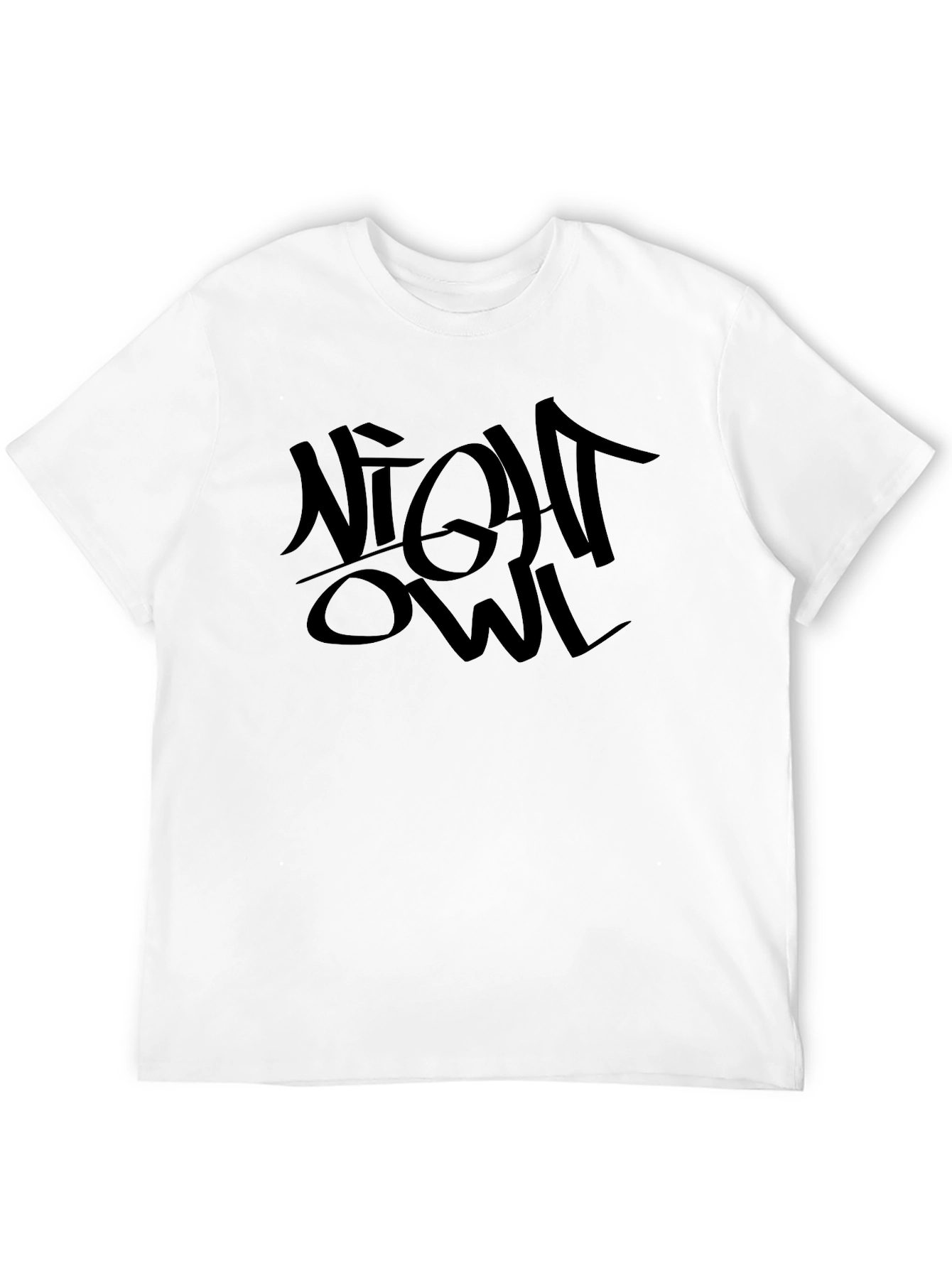 Night Owl Graphic Print Black T-Shirt