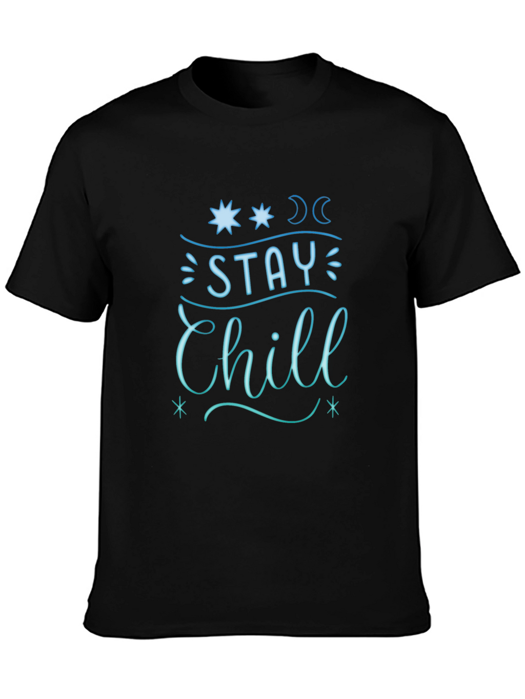 Stay Chill Graphic Tee - Relaxed Fit Black T-Shirt
