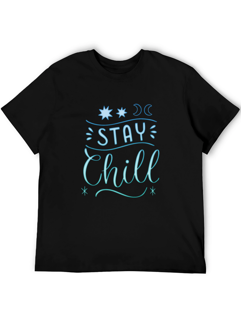 Stay Chill Graphic Tee - Relaxed Fit Black T-Shirt