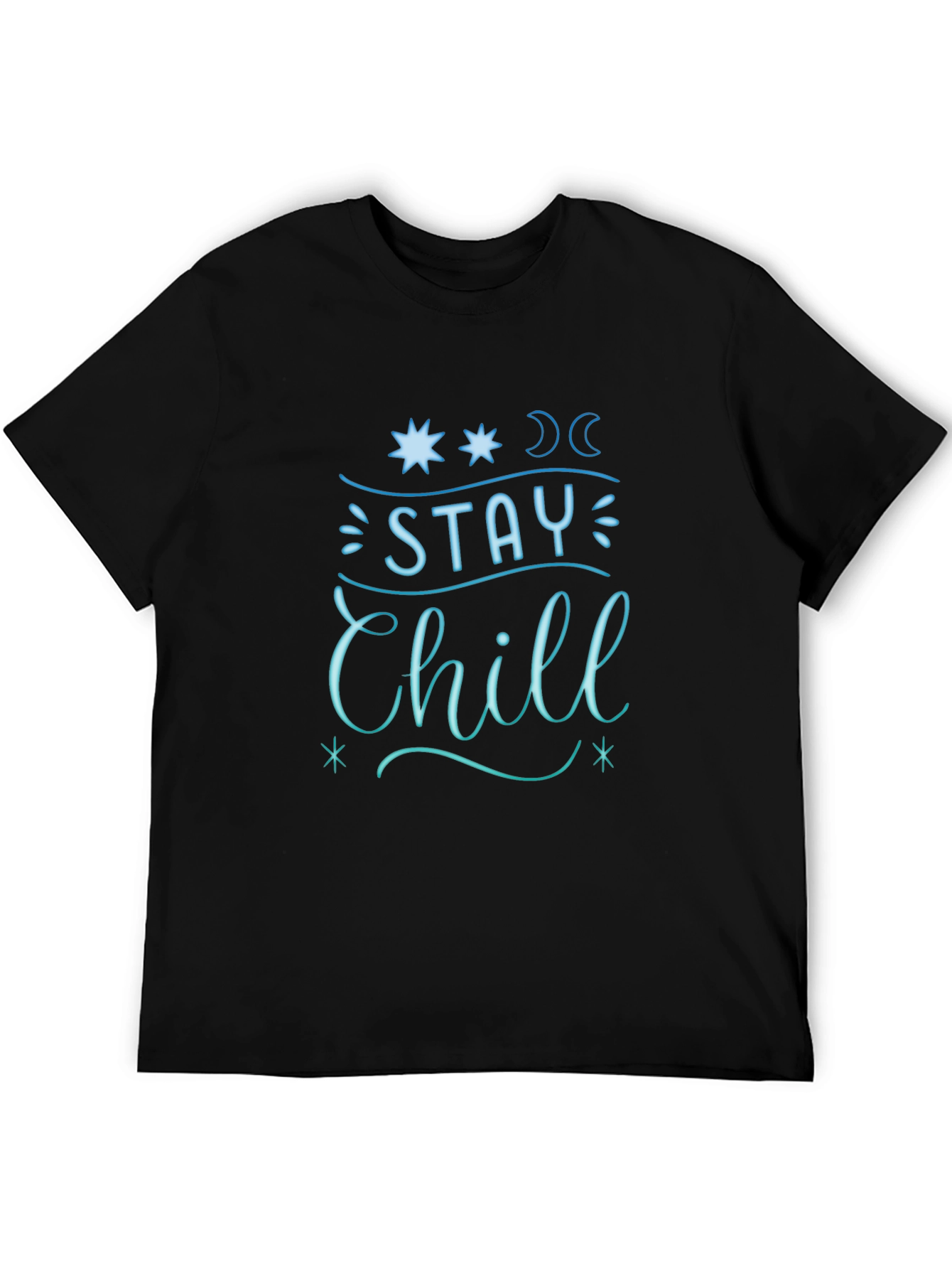 Stay Chill Graphic Tee - Relaxed Fit Black T-Shirt