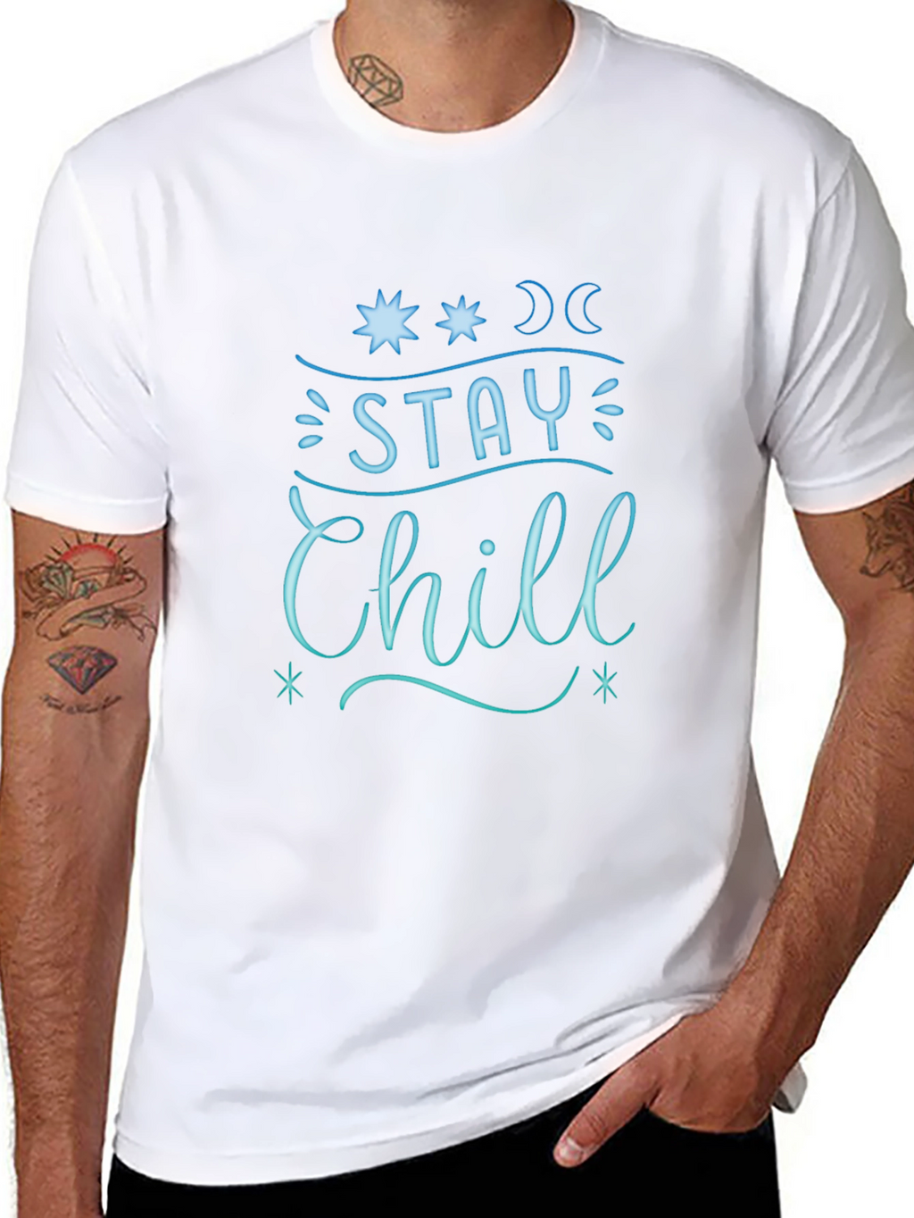 Stay Chill Graphic Tee - Relaxed Fit Black T-Shirt