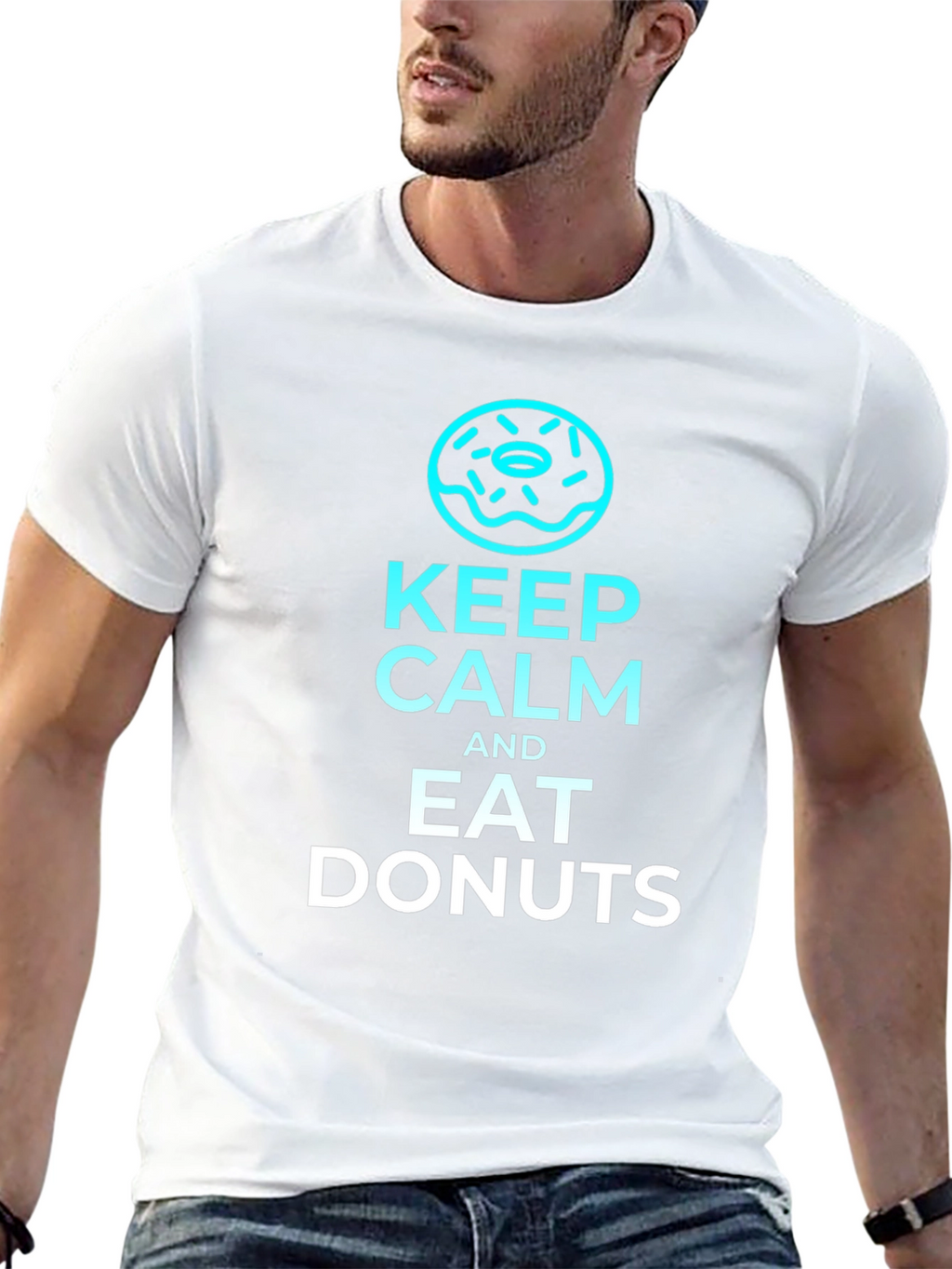 Keep Calm and Eat Donuts Black T-Shirt
