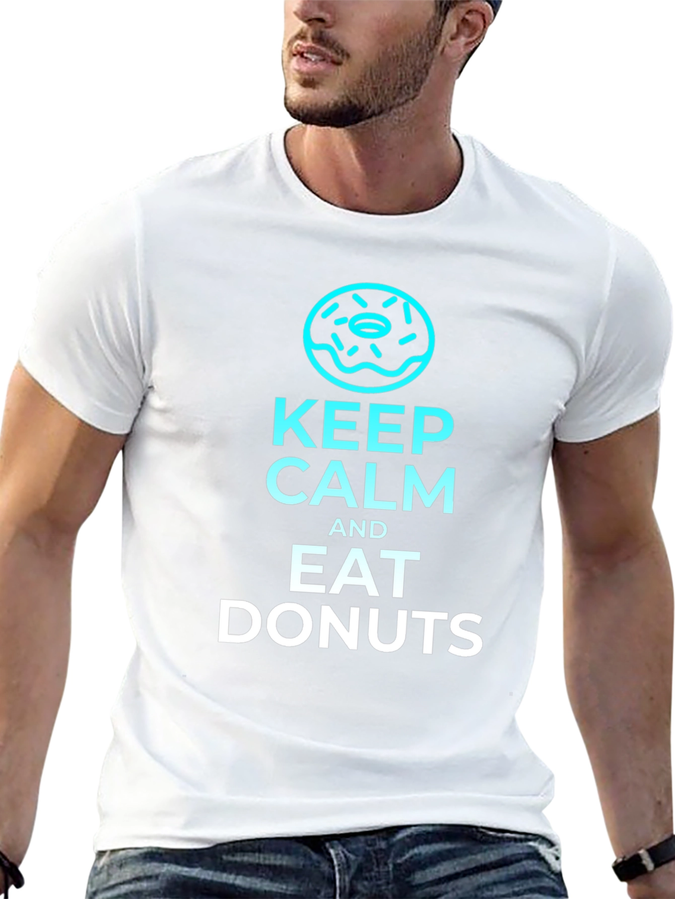 Keep Calm and Eat Donuts Black T-Shirt