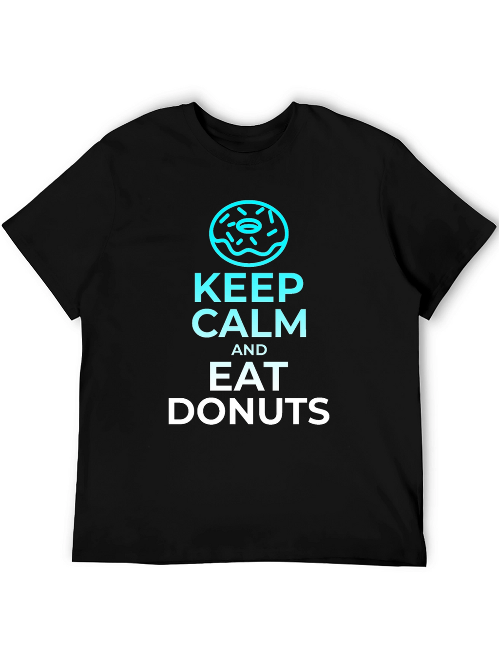 Keep Calm and Eat Donuts Black T-Shirt