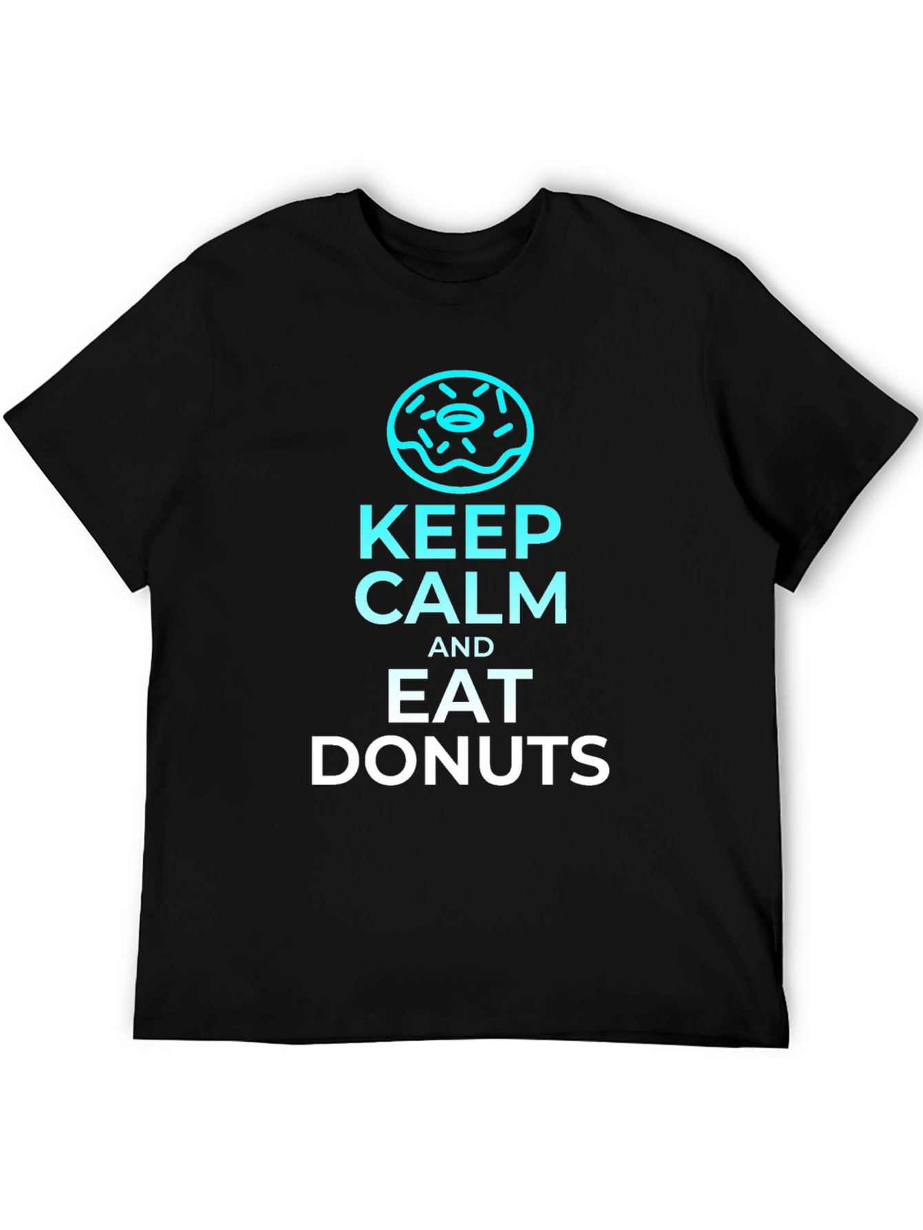 Keep Calm and Eat Donuts Black T-Shirt