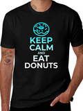 Keep Calm and Eat Donuts Black T-Shirt