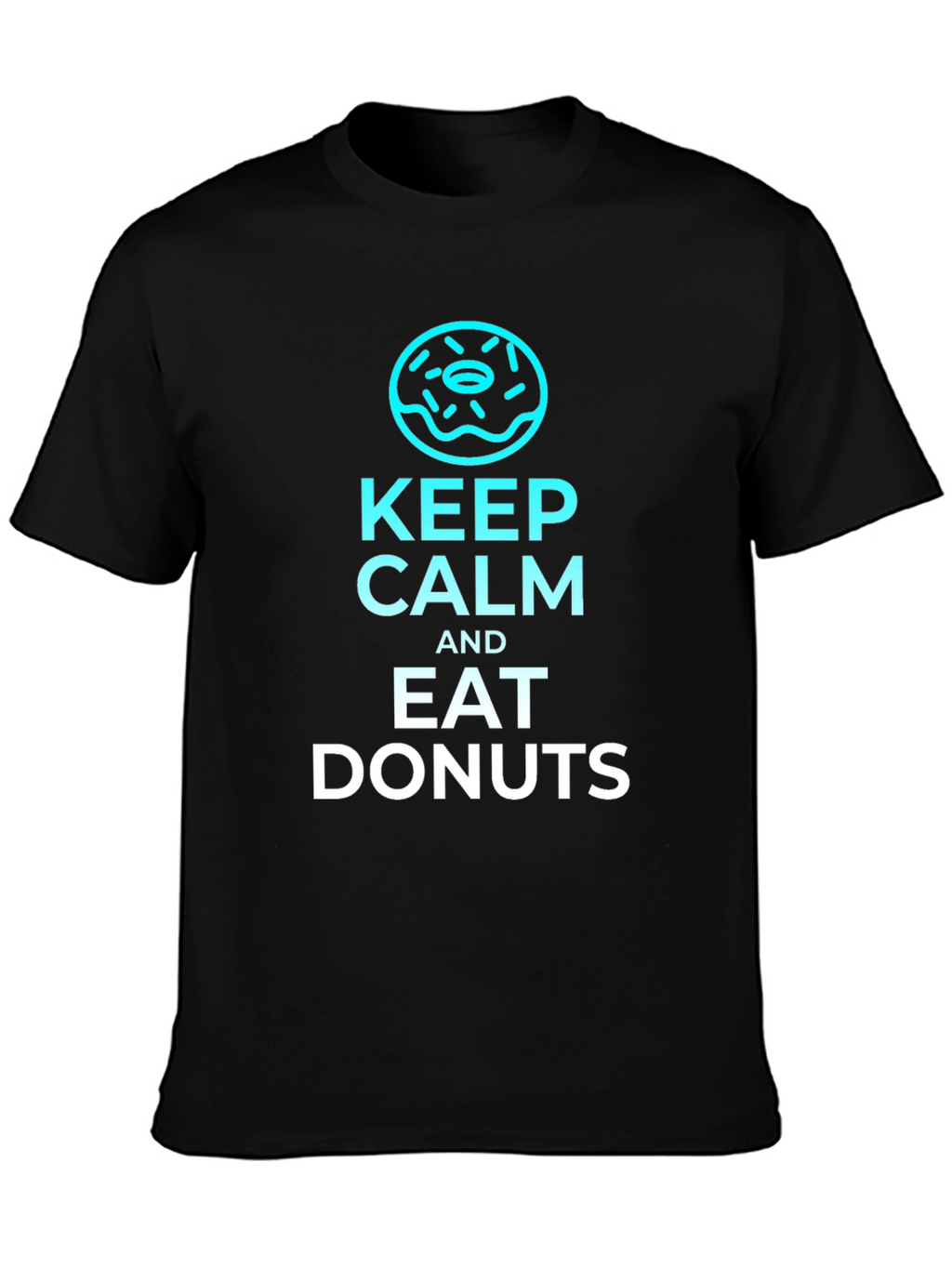 Keep Calm and Eat Donuts Black T-Shirt