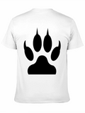 Mens Black Paw Print Graphic Tee